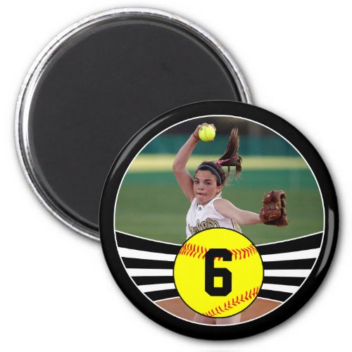 Photo  Jersey Number Fastpitch Softball Magnet