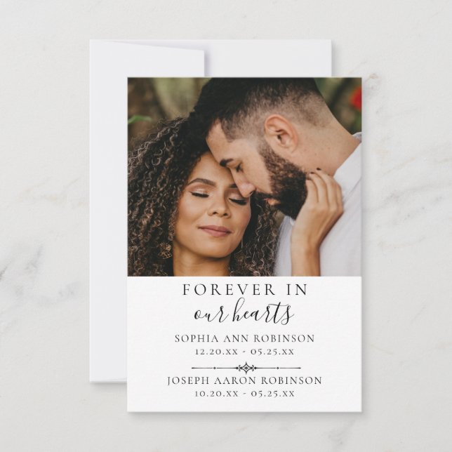 Photo Joint Double Memorial Funeral Prayer Card  (Front)