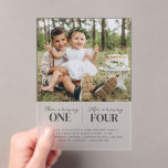 Photo Joint First Birthday Invitation<br><div class="desc">A modern joint Birthday invitation featuring your own photo and two sections for the name and age of each child.</div>