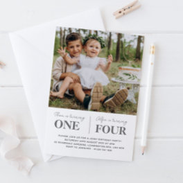 Photo Joint First Birthday Invitation
