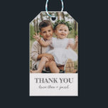 Photo Joint Thank You Gift Tags<br><div class="desc">A modern joint Birthday thank you favor tag,  featuring your own photo.</div>