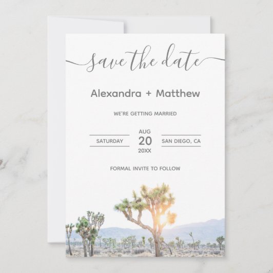 Joshua Tree Wedding: boho wedding save the date
