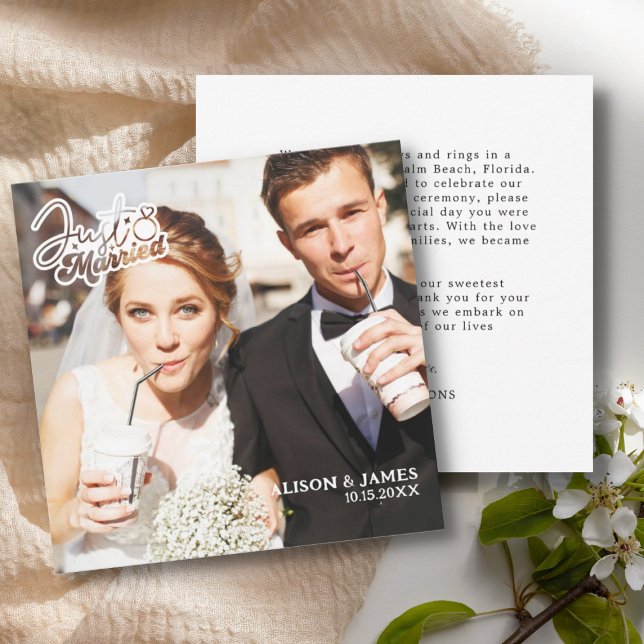 Photo Just Married Wedding Announcement Thank you (Creator Uploaded)