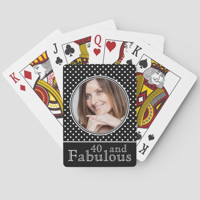 Photo Keepsake Fabulous 40th Birthday Poker Cards (Back)