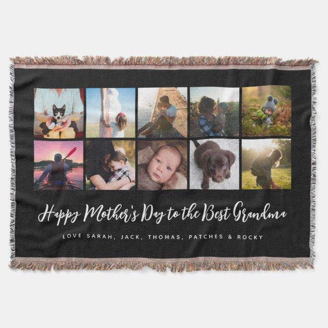 Photo Keepsake for Grandma  Throw Blanket (Front)