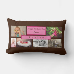 Photo Keepsake Personalize Collage Mothers Day Lumbar Pillow