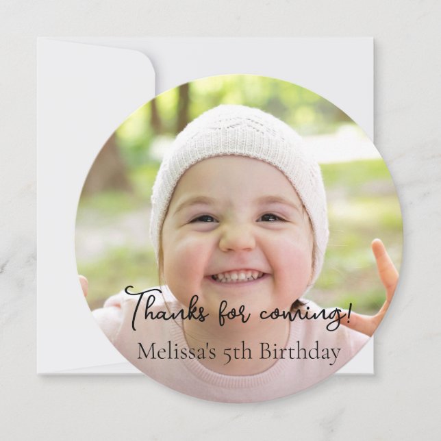Photo Kids Birthday Party Thank you Invitation (Front)
