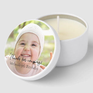 Photo Kids Birthday Party Thank you Mini Candle Favors