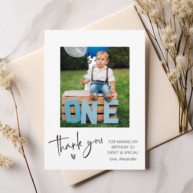 Photo Kids Birthday  Thank You Card (Creator Uploaded)