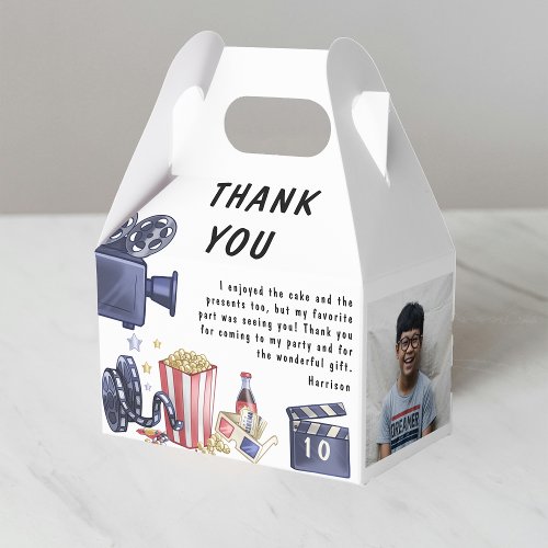 Photo Kids Movie Night Birthday Party Thank You Favor Boxes