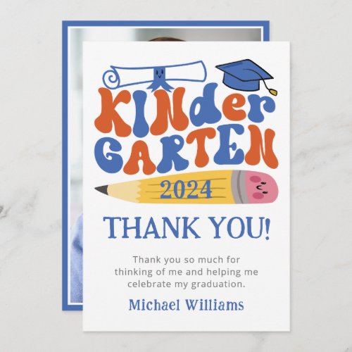 Photo Kindergarten Graduation 2024 Thank You Card