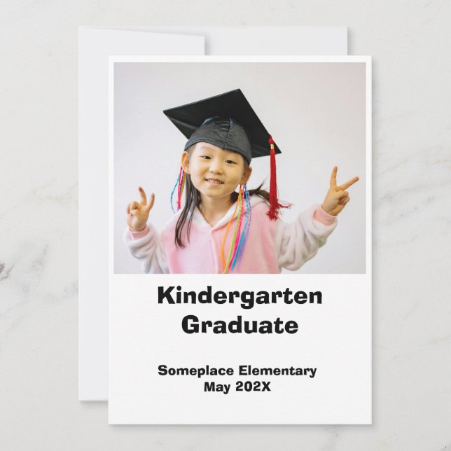 Photo Kindergarten Graduation  Announcement (Front)
