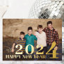 PHOTO Large Premium GOLD HAPPY NEW YEAR 2024 Foil Holiday Card