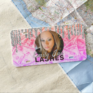 Photo Lashes Salon Personalized Business Name License Plate