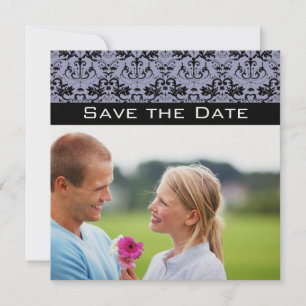 Photo Lavender & Black Chandelier Save the Date Invitation