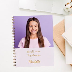 Photo lavender pink motivational quote notebook