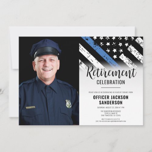 Photo Law Enforcement Police Department Retirement Invitation