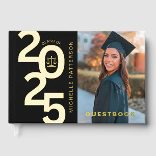 Photo Law School Graduation Gold Foil Guest Book