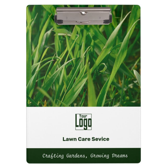 Photo Lawn Care Promotional Logo Motto QR code Clipboard (Front)