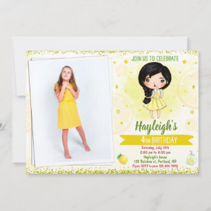 Photo Lemon invitation Summer birthday invitation