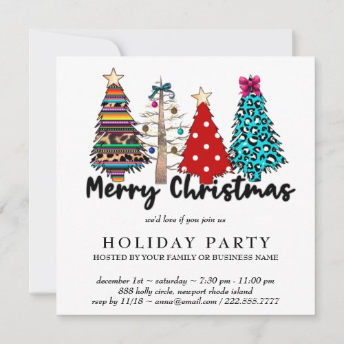  PHOTO Leopard Fun AP20  Christmas  Party   Invitation