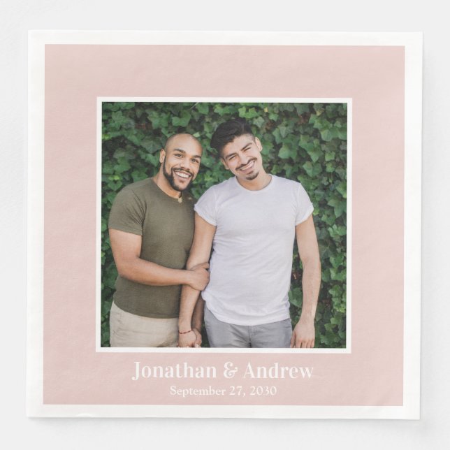 Photo LGBTQ Wedding Paper Dinner Napkins (Front)