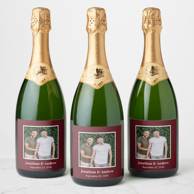 Photo LGBTQ Wedding Sparkling Wine Label (Bottles)