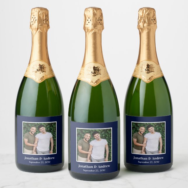 Photo LGBTQ Wedding Sparkling Wine Label (Bottles)