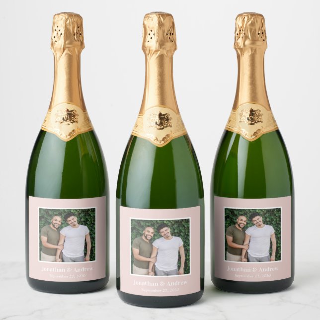 Photo LGBTQ Wedding Sparkling Wine Label (Bottles)