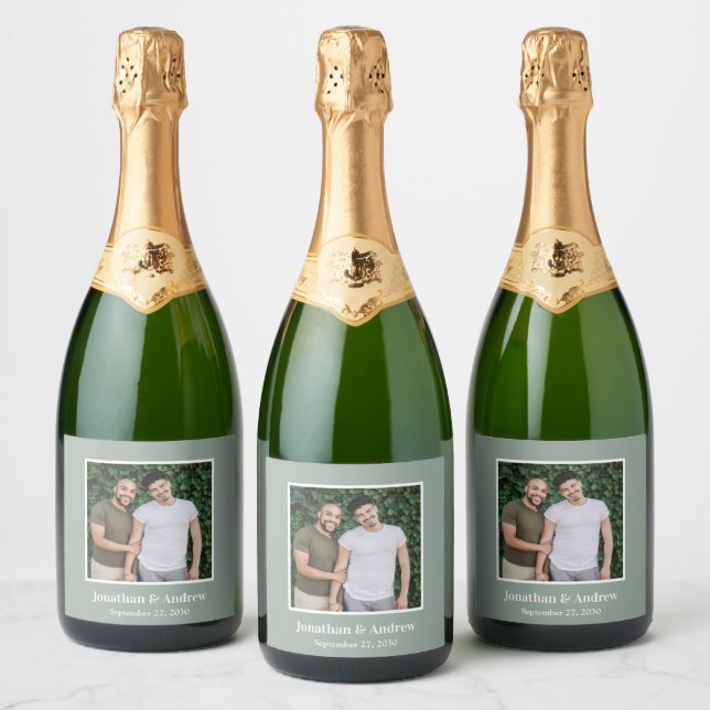 Photo LGBTQ Wedding Sparkling Wine Label (Bottles)