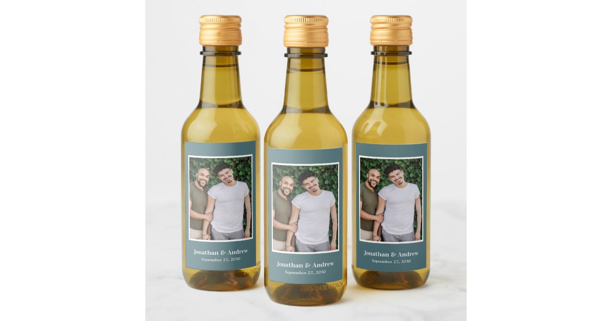 Photo LGBTQ Wedding Wine Label Zazzle