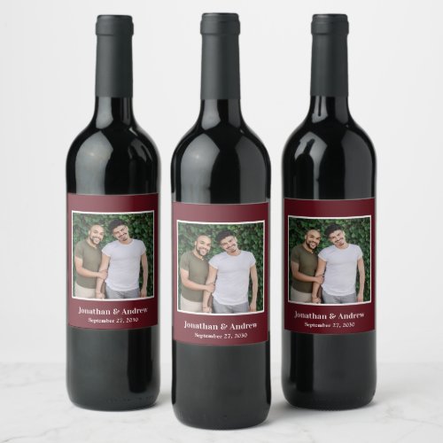 Photo LGBTQ Wedding Wine Label