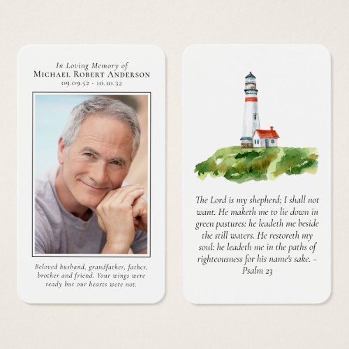 Photo Lighthouse Memorial Prayer Card