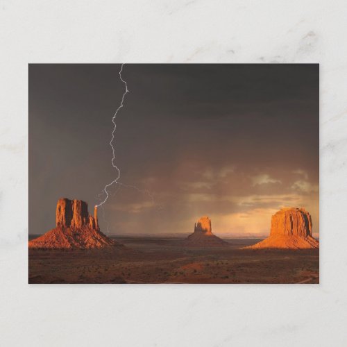 Photo Lightning Over Monument Valley Arizona Utah Postcard