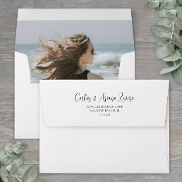 Photo Lined Chic Script Pre-Addressed Any Occasion Envelope