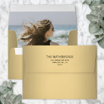 Photo Lined Return Address Elegant Gold Ombre Envelope<br><div class="desc">Add a stylish personalized touch to invitations, announcement cards, save the dates and thank you notes with chic custom photo-lined return address envelopes. All wording on this template is simple to customize and the picture is easy to remove using the Zazzle design tool. For a different envelope color, simply select...</div>