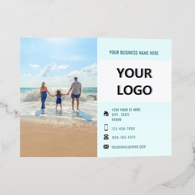 Photo, Logo and QR Code Business Brochures Example (Outside)