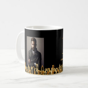 Photo logo black gold city skyline business modern coffee mug