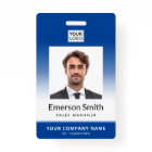 Photo logo blue gradient modern employee id