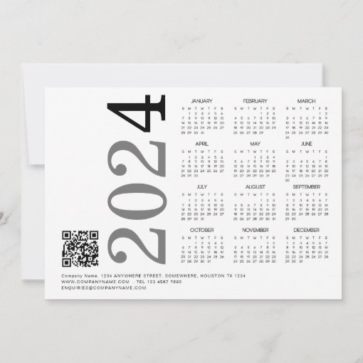 Photo Logo Company QR Code 2024 Calendar Christmas Holiday Card Zazzle photo-logo-company-qr-code-2024-calendar-christmas-holiday-card-zazzle