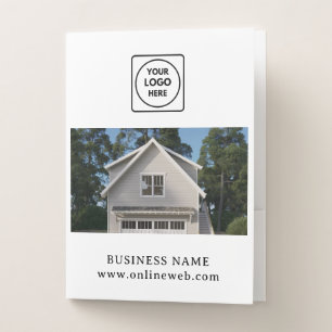 Photo Logo Custom Business Card Binder Pocket Folder