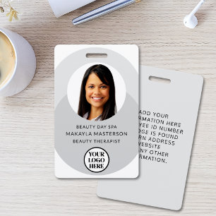 Photo Logo Gray ID Badge