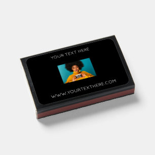 Photo Logo Name Social Media Promotional Elegant Matchboxes