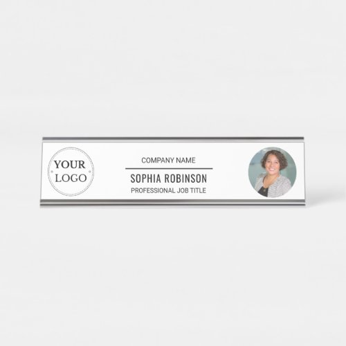 Photo Logo Professional Office Personalized  Desk Name Plate