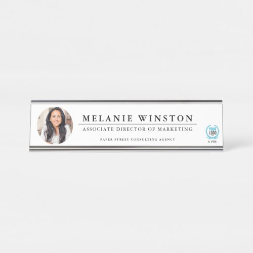 Photo  Logo Professional Office Personalized Desk Name Plate