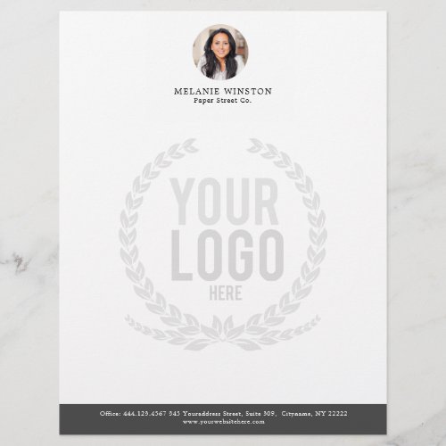 Photo  Logo Professional Office Personalized Letterhead
