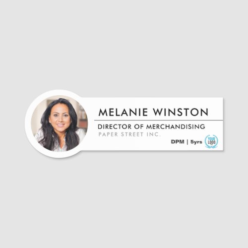 Photo  Logo Professional Office Personalized Name Tag