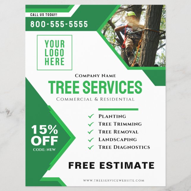 Photo Logo Professional Tree Services Flyer (Front)
