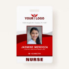 Photo Logo Red Template Employee Name Nurse ID