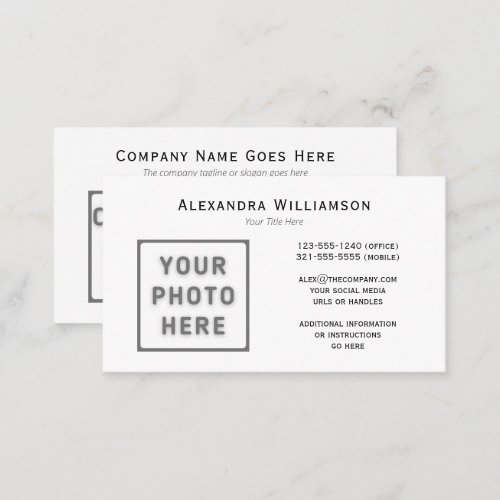 Photo Logo Template Horizontal Front and Back Business Card